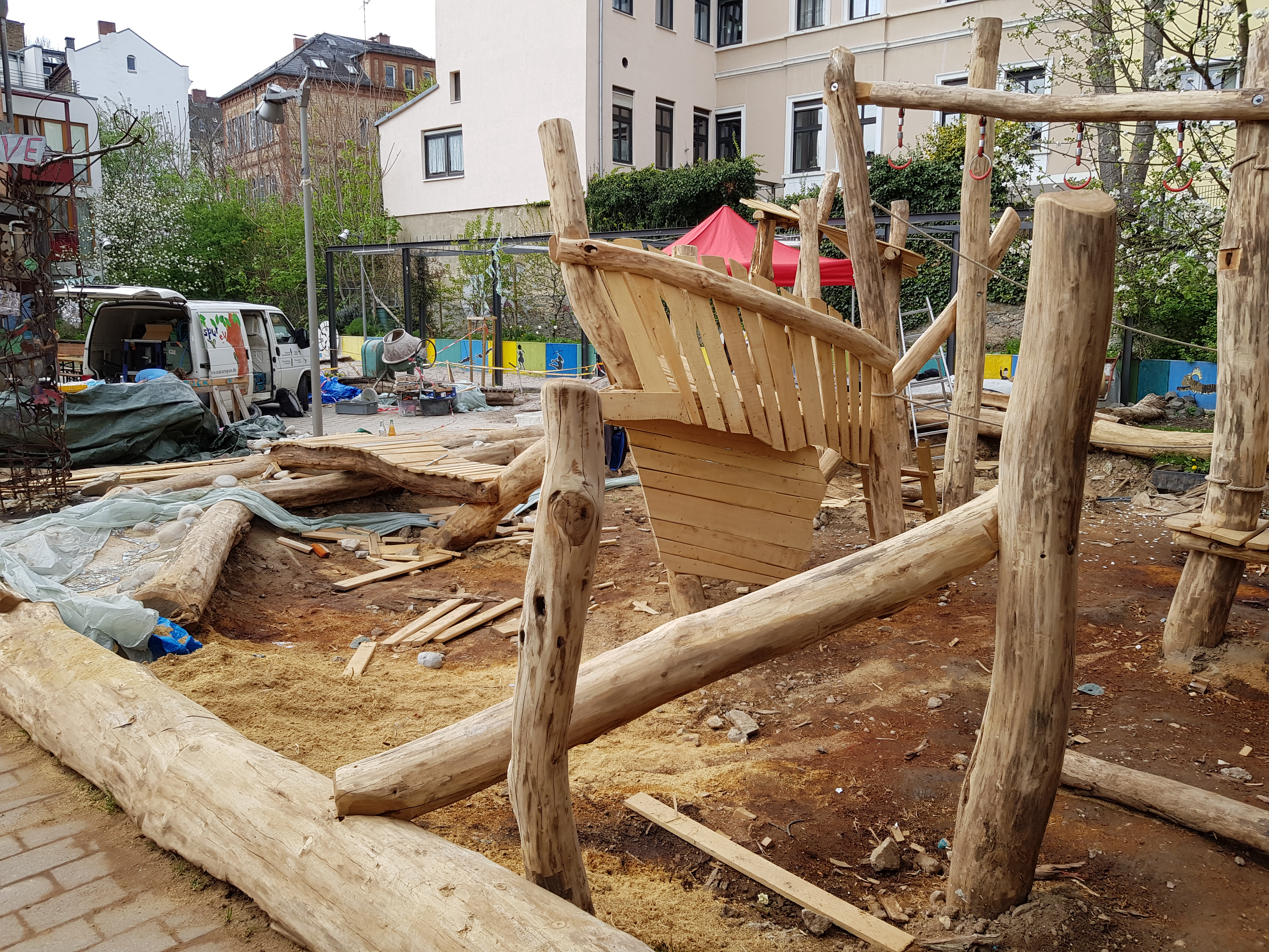 Der Spielplatz im Wellritzhof während der Bauphase